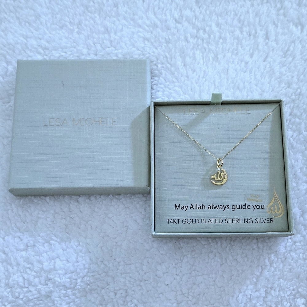 Lesa Michele "Allah"🕌 Crescent Moon and Star☪️ Pendant Necklace - NIB - Picture 2 of 16